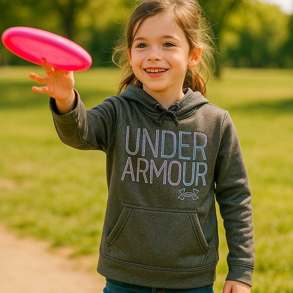 Under Armour Girls' gray hoodie - Picture 1 of 6